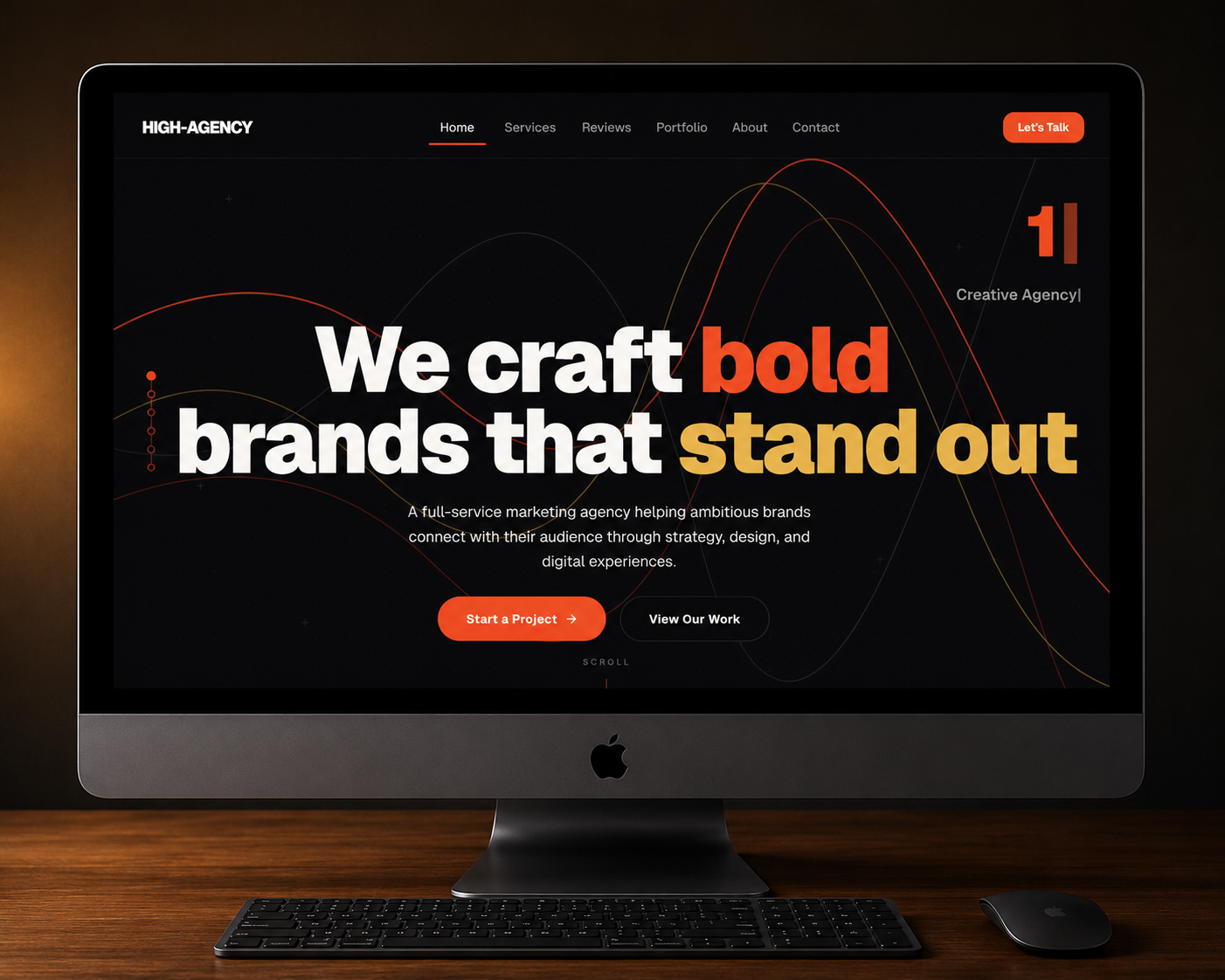 High-Agency marketing agency website with bold case studies