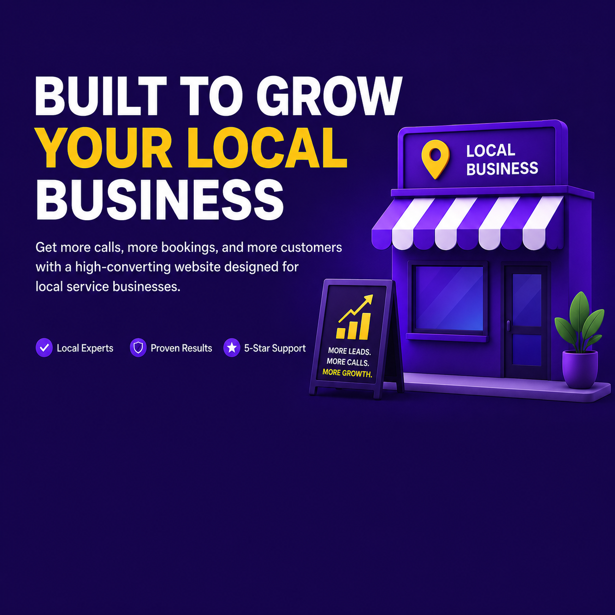 Vibrant custom website homepage shown on the desktop screen